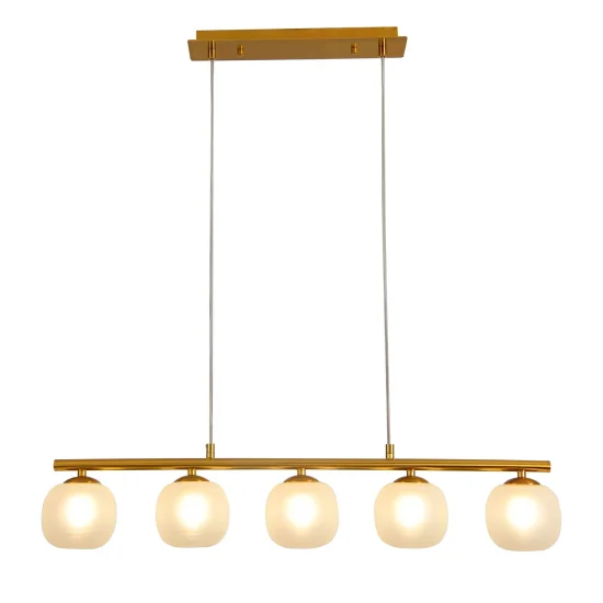 LAMPADA DA SOFFITTO 5 LUCI FERRO DORATO PARALUME BIANCO NICOLETTA 2