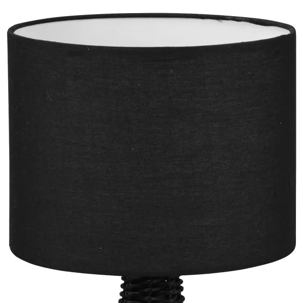 LAMPADA DA TAVOLO IN RATTAN NERO ELOK