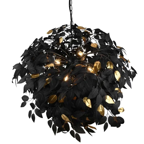 LAMPADA DA SOFFITTO 4 LUCI Ø 70CM FOGLIE NERE