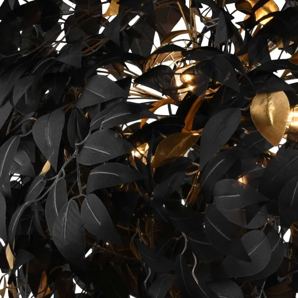 LAMPADA DA SOFFITTO 4 LUCI Ø 70CM FOGLIE NERE