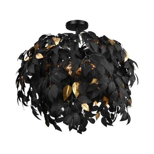 LAMPADA DA SOFFITTO 3 LUCI Ø 70CM FOGLIE NERE