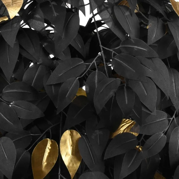 LAMPADA DA SOFFITTO 3 LUCI Ø 70CM FOGLIE NERE