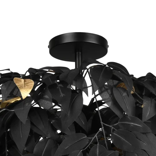 LAMPADA DA SOFFITTO 3 LUCI Ø 70CM FOGLIE NERE