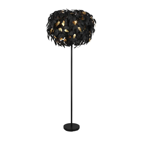 LAMPADA DA TERRA 3 LUCI Ø 70CM FOGLIE NERE