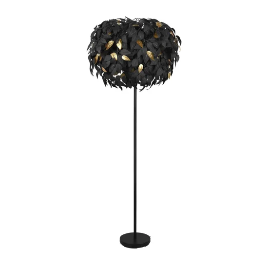 LAMPADA DA TERRA 3 LUCI Ø 70CM FOGLIE NERE 2
