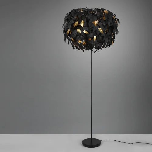 LAMPADA DA TERRA 3 LUCI Ø 70CM FOGLIE NERE