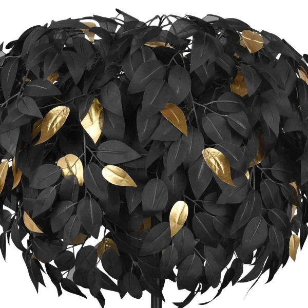 LAMPADA DA TERRA 3 LUCI Ø 70CM FOGLIE NERE