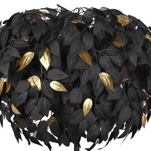 LAMPADA DA TERRA 3 LUCI Ø 70CM FOGLIE NERE