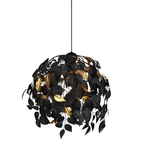 LAMPADA DA SOFFITTO 1 LUCE Ø 38CM FOGLIE NERE