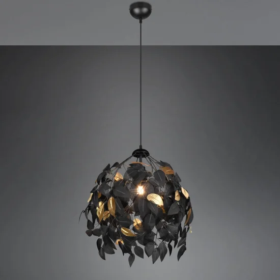 LAMPADA DA SOFFITTO 1 LUCE Ø 38CM FOGLIE NERE 2