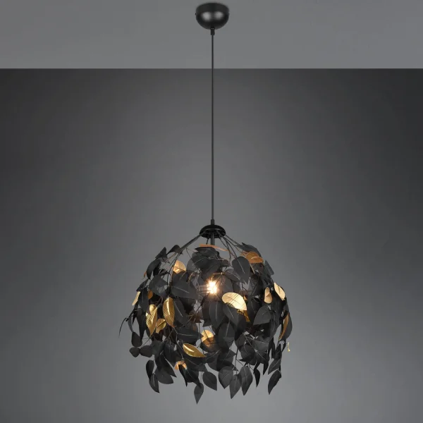 LAMPADA DA SOFFITTO 1 LUCE Ø 38CM FOGLIE NERE