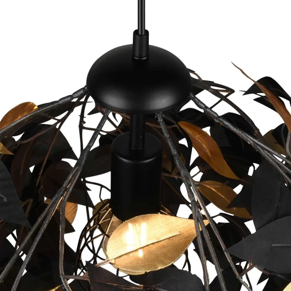 LAMPADA DA SOFFITTO 1 LUCE Ø 38CM FOGLIE NERE