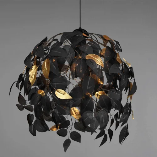 LAMPADA DA SOFFITTO 1 LUCE Ø 38CM FOGLIE NERE