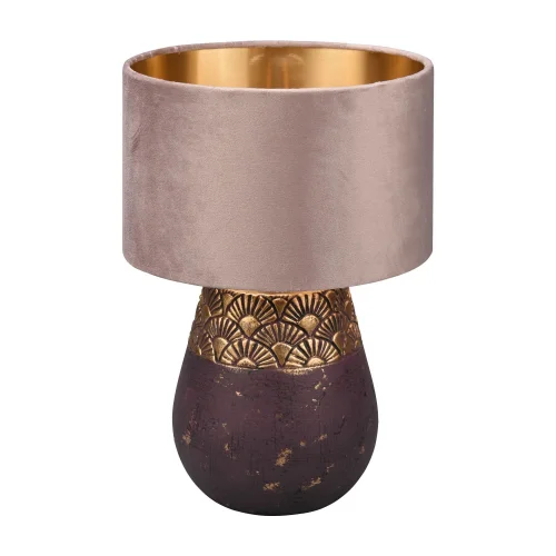 LAMPADA DA TAVOLO IN CERAMICA MARRONE SHIRA