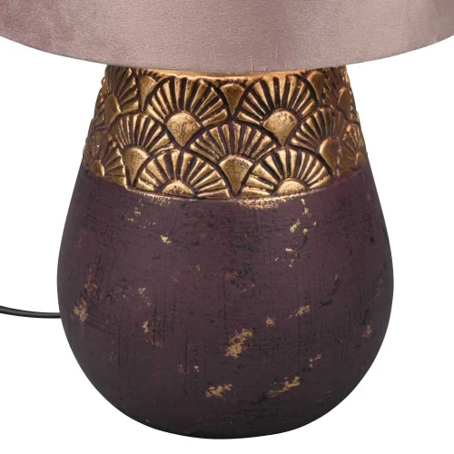 LAMPADA DA TAVOLO IN CERAMICA MARRONE SHIRA