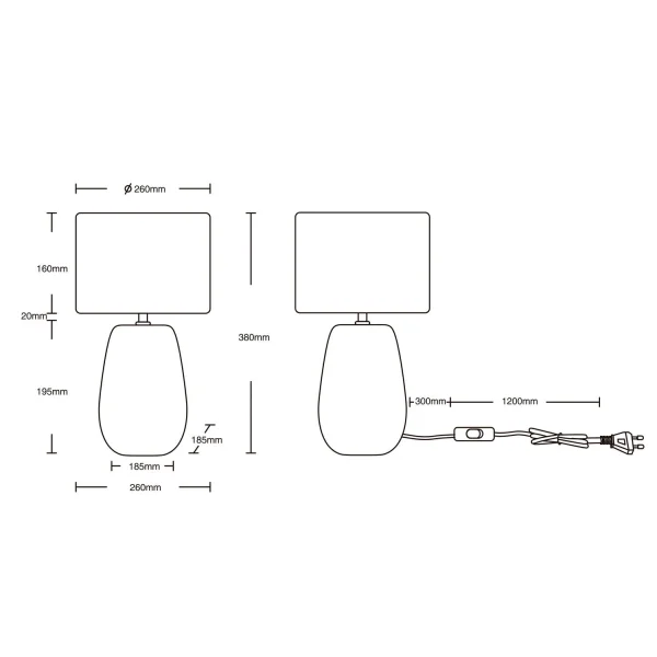 LAMPADA DA TAVOLO IN CERAMICA MARRONE SHIRA