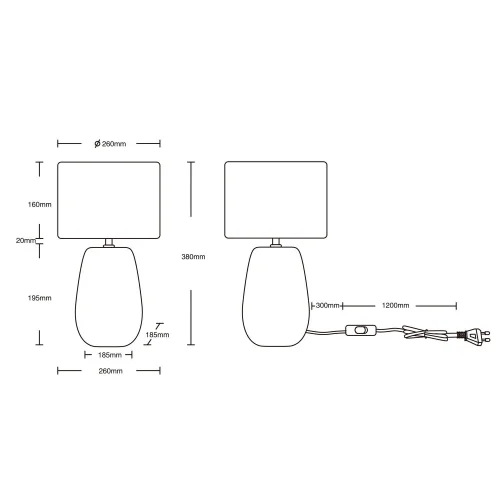 LAMPADA DA TAVOLO IN CERAMICA BEIGE SHIRA