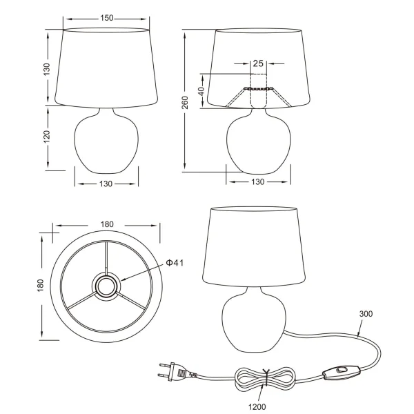 LAMPADA DA TAVOLO SPLENDOUR 18CM IMITAZIONE LEGNO