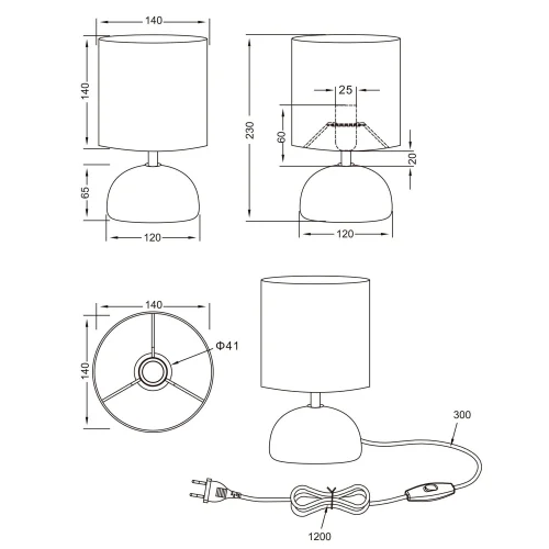 LAMPADA DA TAVOLO JOEL IMITAZIONE LEGNO