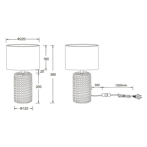 LAMPADA DA TAVOLO IN CERAMICA Ø 22CM E27 DIMAS