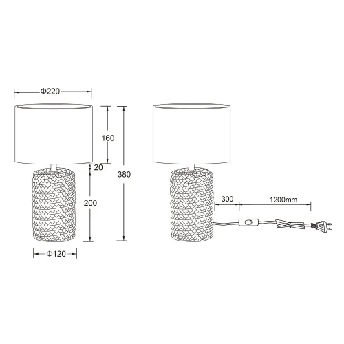 LAMPADA DA TAVOLO IN CERAMICA Ø 22CM E27 DIMAS