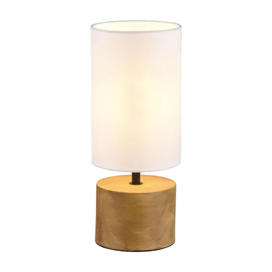 LAMPADA DA TAVOLO SIGRID Ø 12CM IN LEGNO NATURALE PARALUME BIANCO