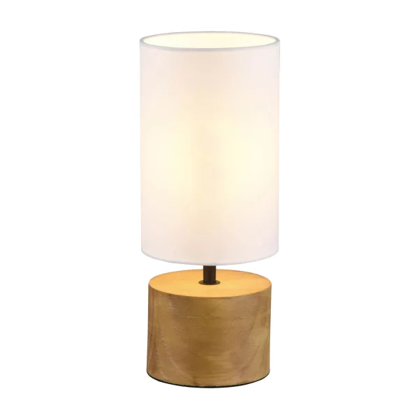 LAMPADA DA TAVOLO SIGRID Ø 12CM IN LEGNO NATURALE PARALUME BIANCO