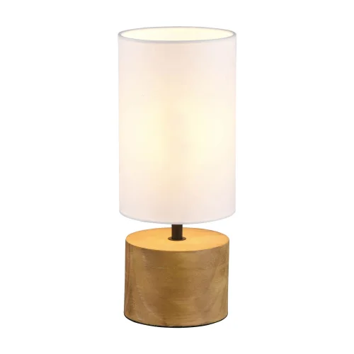 LAMPADA DA TAVOLO SIGRID Ø 12CM IN LEGNO NATURALE PARALUME BIANCO