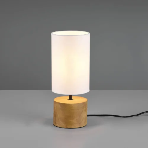 LAMPADA DA TAVOLO SIGRID Ø 12CM IN LEGNO NATURALE PARALUME BIANCO