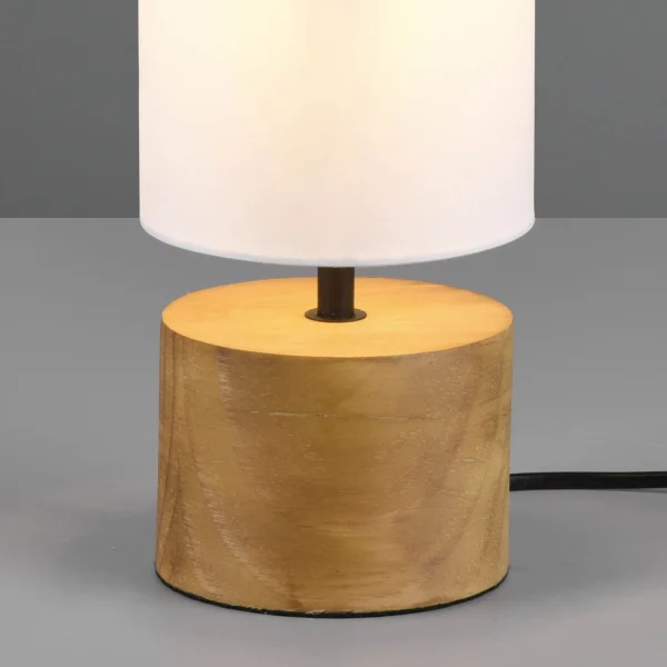 LAMPADA DA TAVOLO SIGRID Ø 12CM IN LEGNO NATURALE PARALUME BIANCO