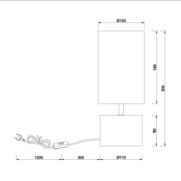 LAMPADA DA TAVOLO SIGRID Ø 12CM IN LEGNO NATURALE PARALUME BIANCO