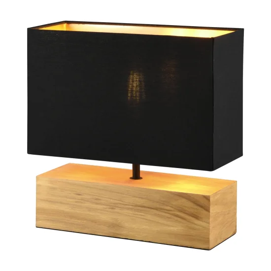 LAMPADA DA TAVOLO SIGRID LEGNO NATURALE PARALUME NERO E27 2