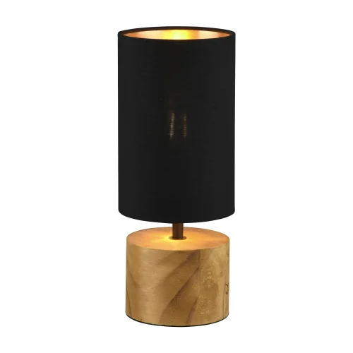 LAMPADA DA TAVOLO SIGRID Ø 12CM LEGNO NATURALE PARALUME NERO