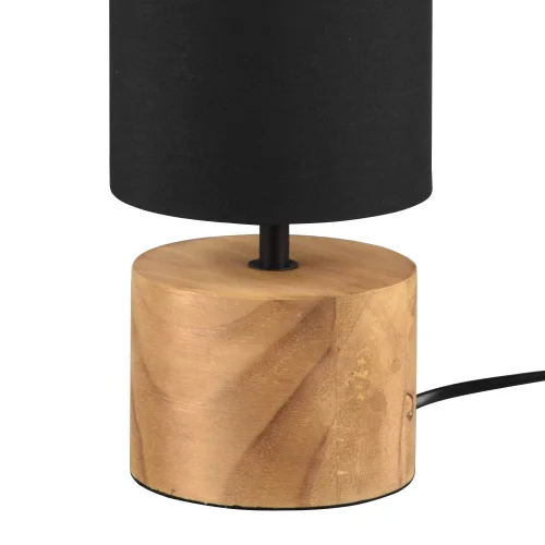 LAMPADA DA TAVOLO SIGRID Ø 12CM LEGNO NATURALE PARALUME NERO