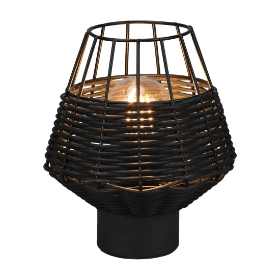 LAMPADA DA TAVOLO IN RATTAN NERO GALADRIEL