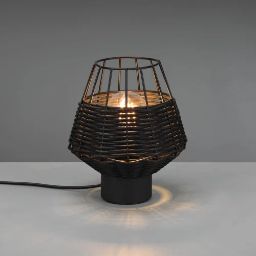 LAMPADA DA TAVOLO IN RATTAN NERO GALADRIEL