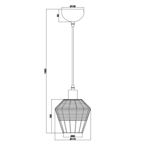 LAMPADA DA SOFFITTO IN RATTAN NATURALE Ø 17 CM GALADRIEL