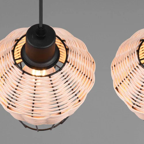 LAMPADA DA SOFFITTO 4 LUCI IN RATTAN NATURALE GALADRIEL