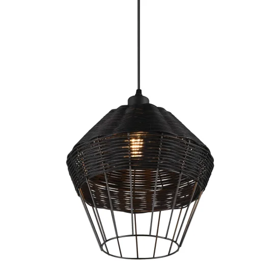 LAMPADA DA SOFFITTO IN RATTAN NERO Ø 30 CM GALADRIEL