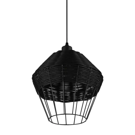 LAMPADA DA SOFFITTO IN RATTAN NERO Ø 30 CM GALADRIEL 2