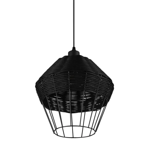 LAMPADA DA SOFFITTO IN RATTAN NERO Ø 30 CM GALADRIEL