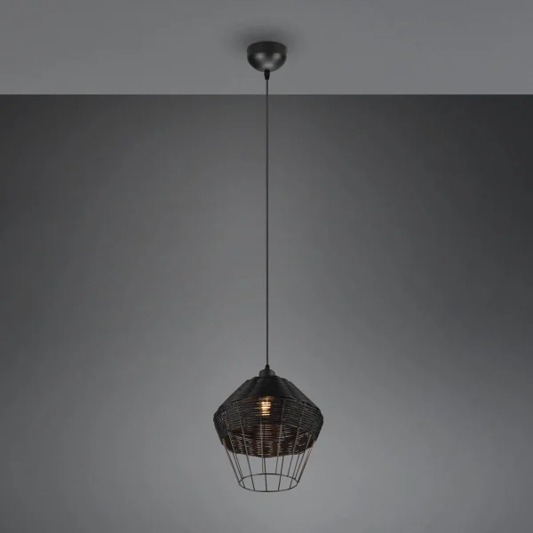 LAMPADA DA SOFFITTO IN RATTAN NERO Ø 30 CM GALADRIEL