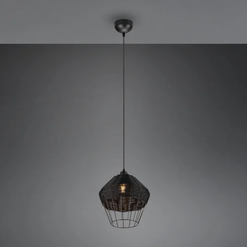 LAMPADA DA SOFFITTO IN RATTAN NERO Ø 30 CM GALADRIEL