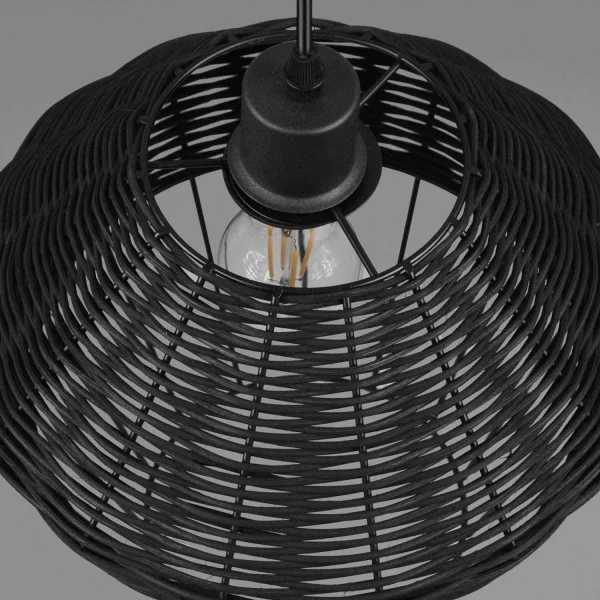 LAMPADA DA SOFFITTO IN RATTAN NERO Ø 30 CM GALADRIEL