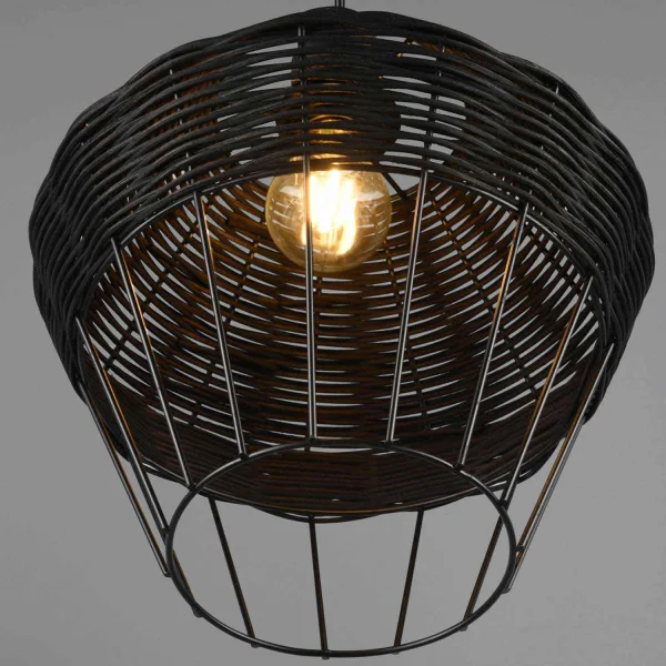 LAMPADA DA SOFFITTO IN RATTAN NERO Ø 30 CM GALADRIEL