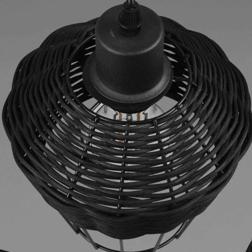 LAMPADA DA SOFFITTO 3 LUCI IN RATTAN NERO GALADRIEL