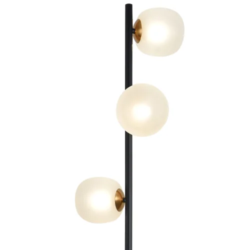 LAMPADA DA PIEDI A 3 LUCI IN FERRO NERO CON PARALUME BIANCO NICOLETTA