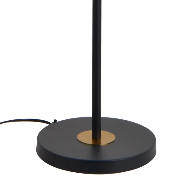 LAMPADA DA PIEDI A 3 LUCI IN FERRO NERO CON PARALUME BIANCO NICOLETTA