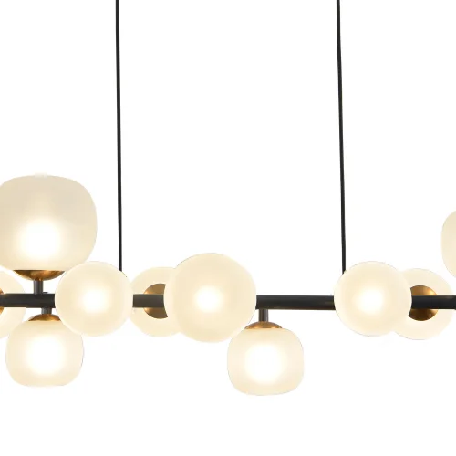LAMPADA DA SOFFITTO A 10 LUCI IN FERRO NERO CON PARALUME BIANCO NICOLETTA