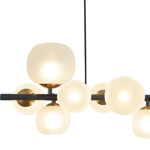 LAMPADA DA SOFFITTO A 10 LUCI IN FERRO NERO CON PARALUME BIANCO NICOLETTA